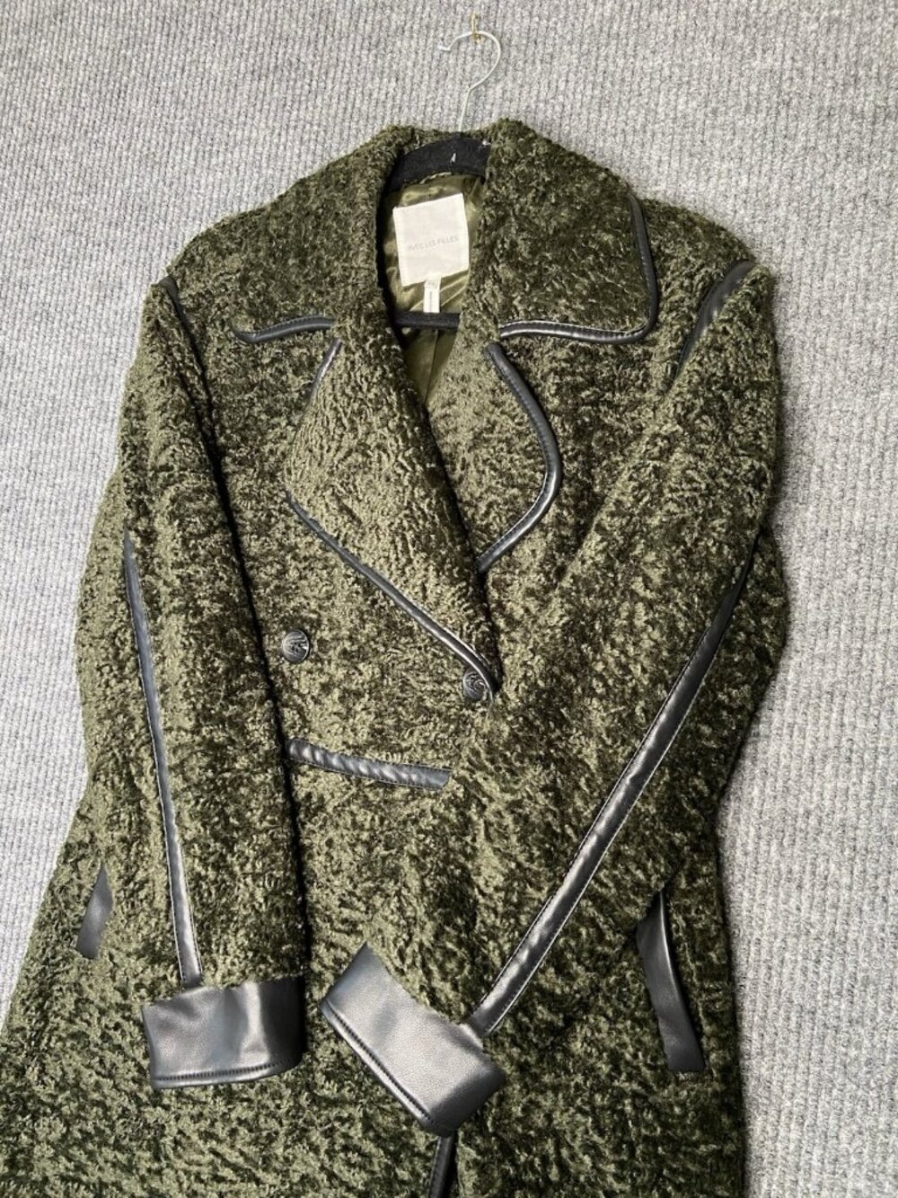Avec Les Filles Tailored Sherpa Coat green jacket Anthropologie sz XS (Sold Out) - Picture 5 of 8